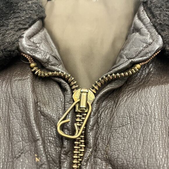 Vintage 60s USN Type G-1 Brown Leather Bomber Flight Jacket - Picture 5 of 6